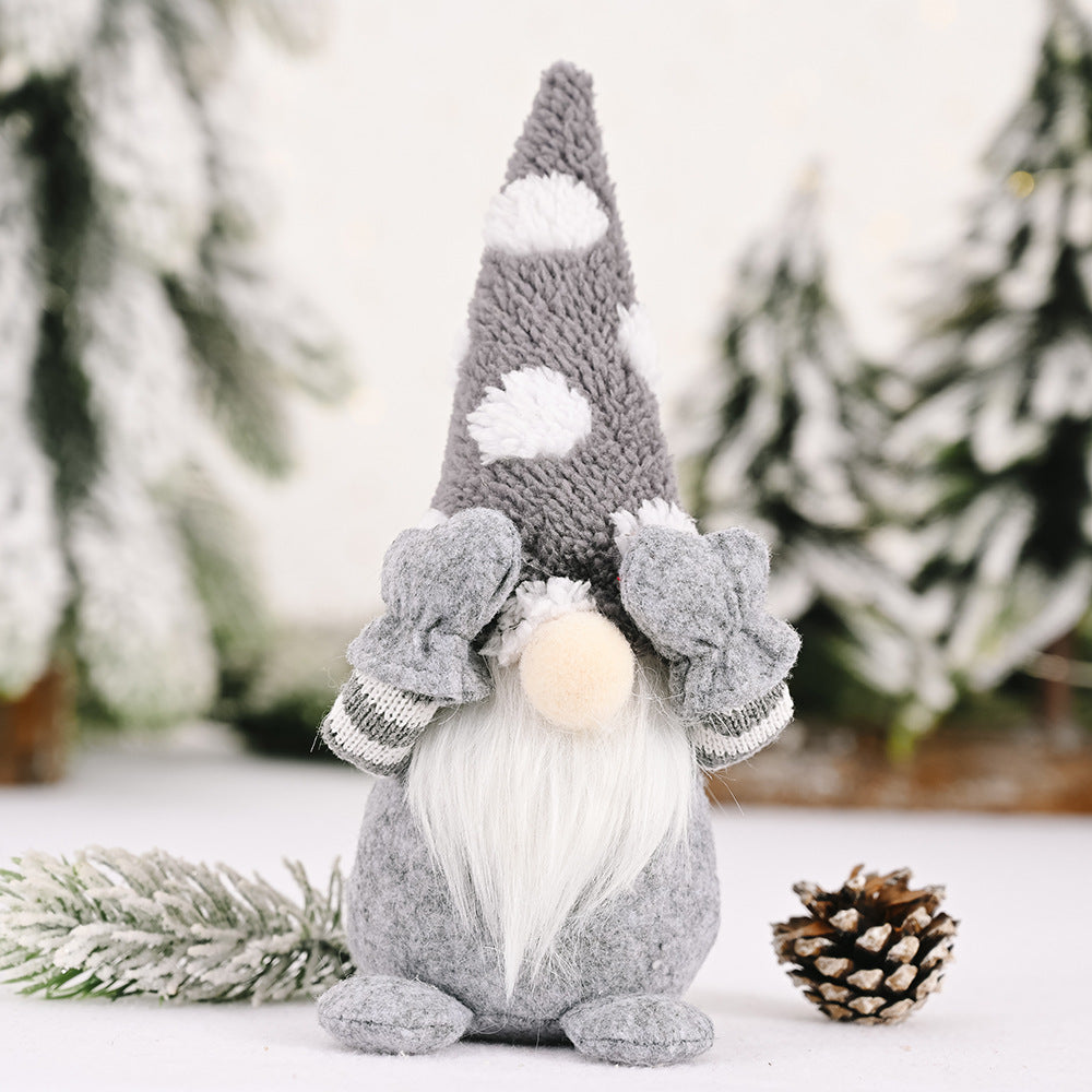 Wholesale Christmas Decorations Snowflake Hat Covering Eyes Doll Doll